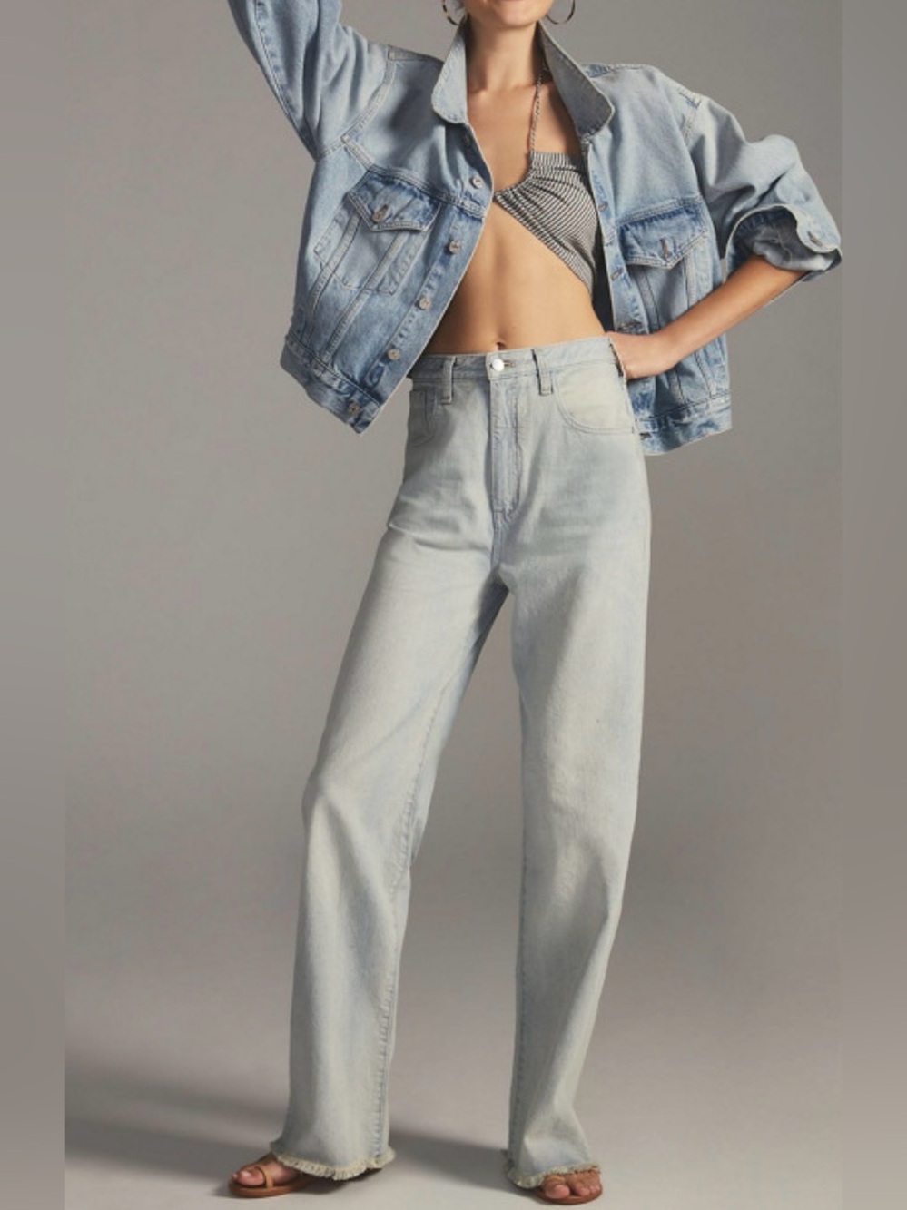 PILCRO The Joey High-Rise Relaxed Wide leg LIGHT BLUE Jeans Size 30